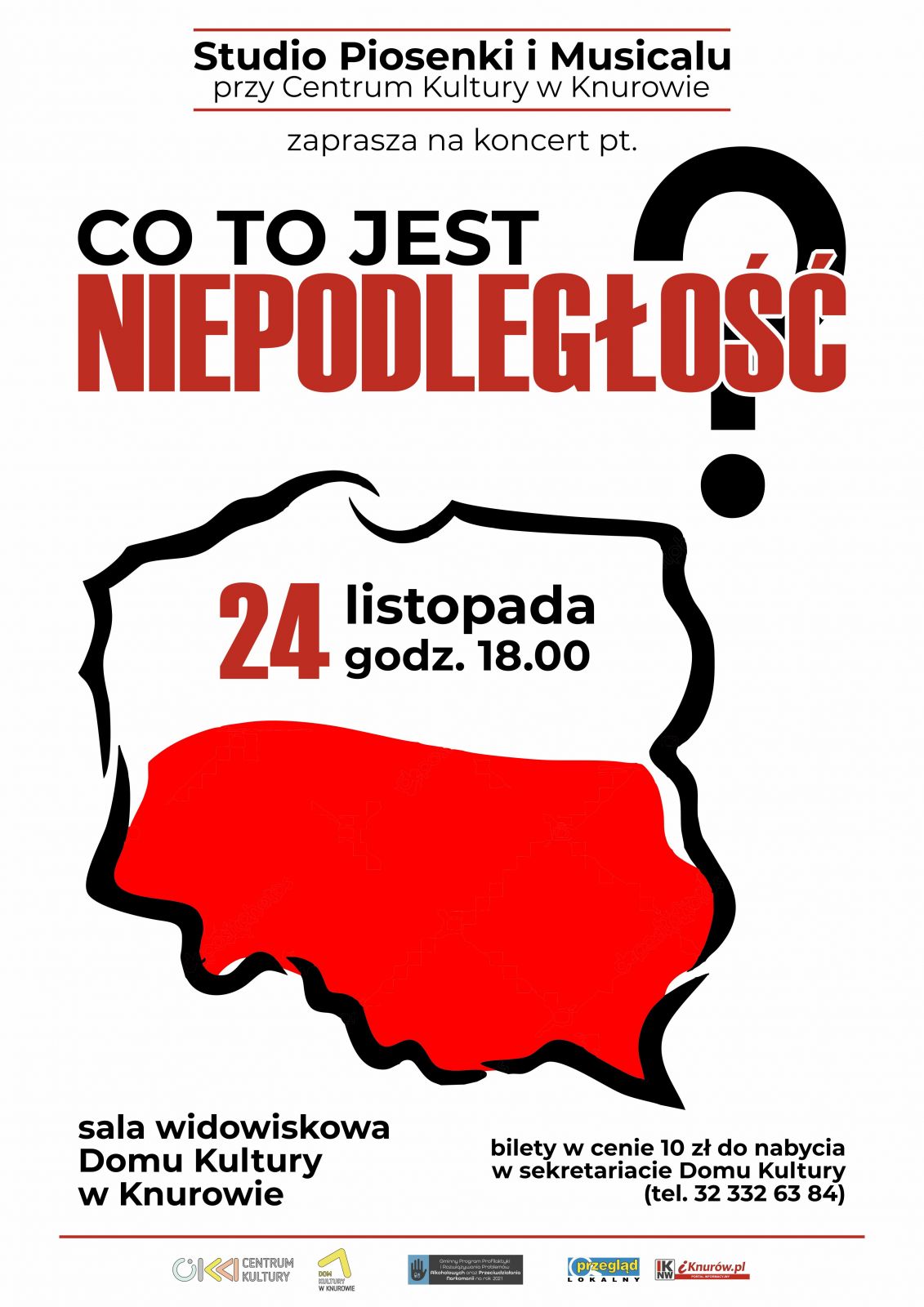 plakat dotyczący koncertu z okazji święta niepodległości